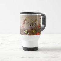 Paisagem tropical com dez beija-flores