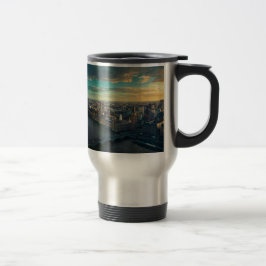 Caneca Térmica Paisagem Urbana de Londres ao Pôr do Sol