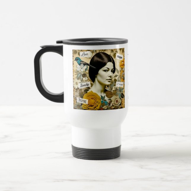 Caneca Térmica Palavras Inspiracionais Personalizadas e Mulher Vi (Esquerda)