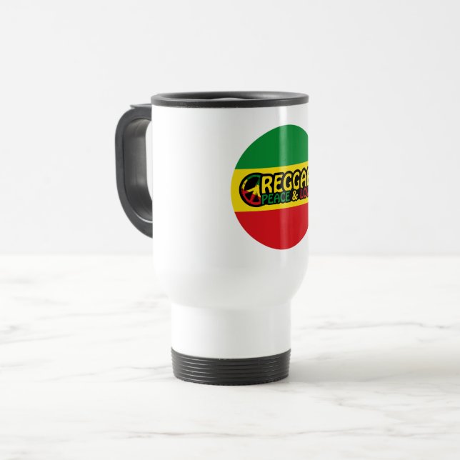 Caneca Térmica palavras positivas Paz e Amor, Reggae (Frente Esquerda)