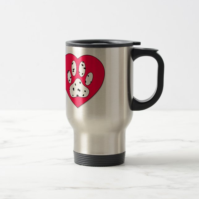 Caneca Térmica Palha Dalmática Impressa Em Coração Vermelho (Direita)