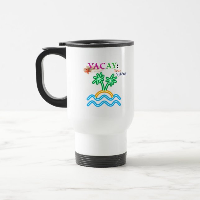 Caneca Térmica Palma de Vacinação Branca— (Esquerda)