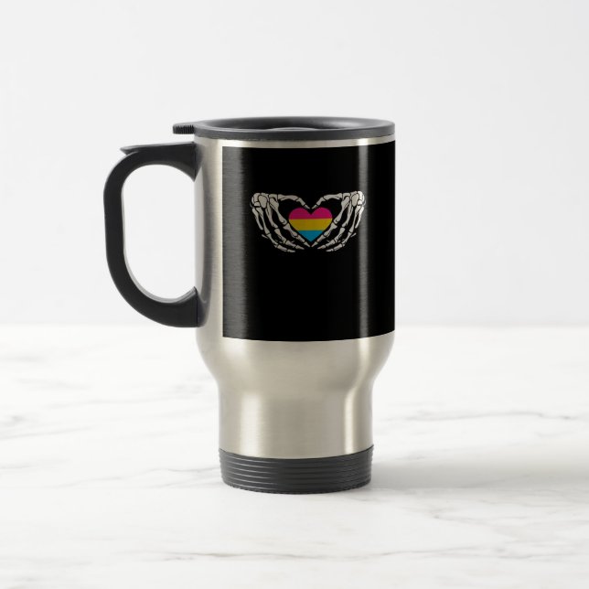 Caneca Térmica Pan Pride Skeleton Halloween Gótico Heart (Esquerda)