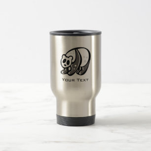 Caneca Térmica Panda bonito; Prata
