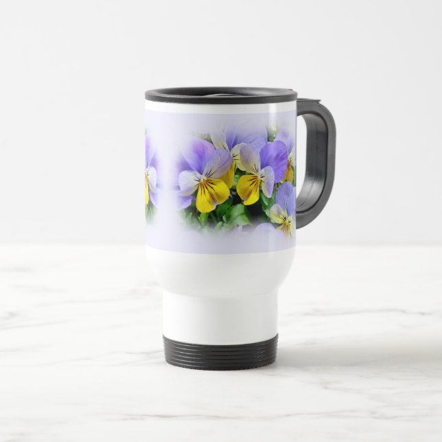Caneca Térmica Panteras amarelas e púrpuras (Frente Esquerda)