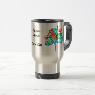 Caneca Térmica Papagaio Exótico Tropical Macaw Personalizado
