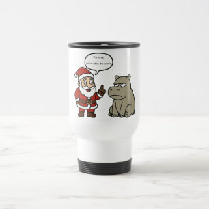 Caneca Térmica Papai Noel e Hipopótamo engraçados e fofos de Nata