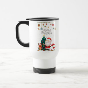 Caneca Térmica Papai Noel Engraçado, Boneco de Neve, Rena Feliz N