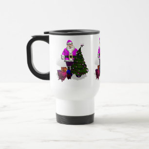 Caneca Térmica Papai Noel Rosa