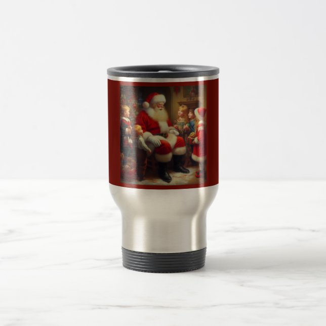 Caneca Térmica Papais noeis de Natal com Crianças 3 (Centro)