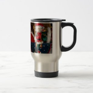 Caneca Térmica Papais noeis de Natal num Cavalo com Impressão de