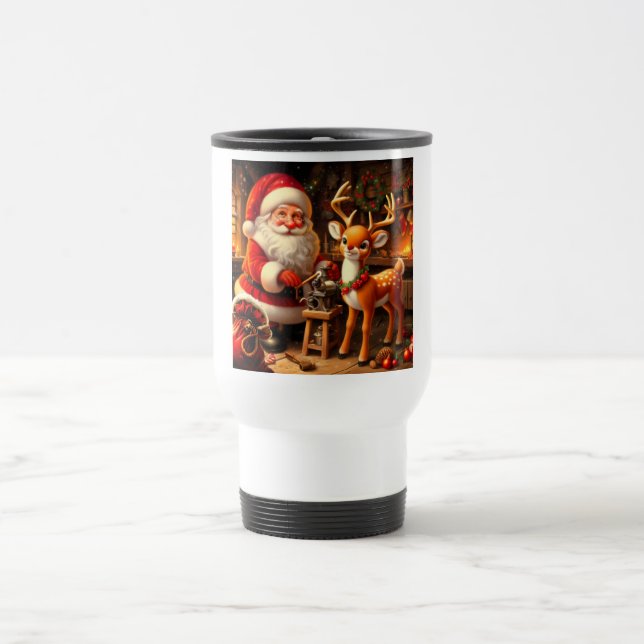 Caneca Térmica Papais noeis e renas bonitos (Centro)