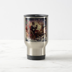 Caneca Térmica Papais noeis/Estaleiro de renas Natal/Inverno