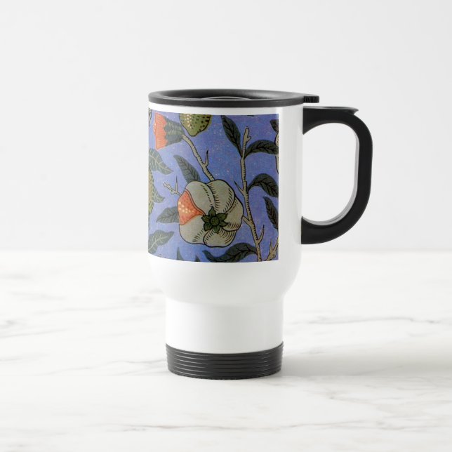 Caneca Térmica Papel de Parede Colorido Romã Azul William Morris (Direita)
