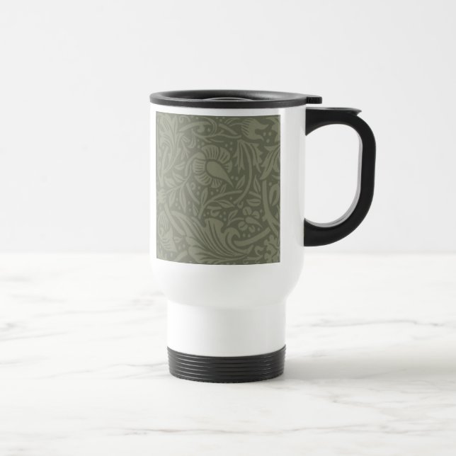 Caneca Térmica Papel de parede floral Narciso William Morris (Direita)