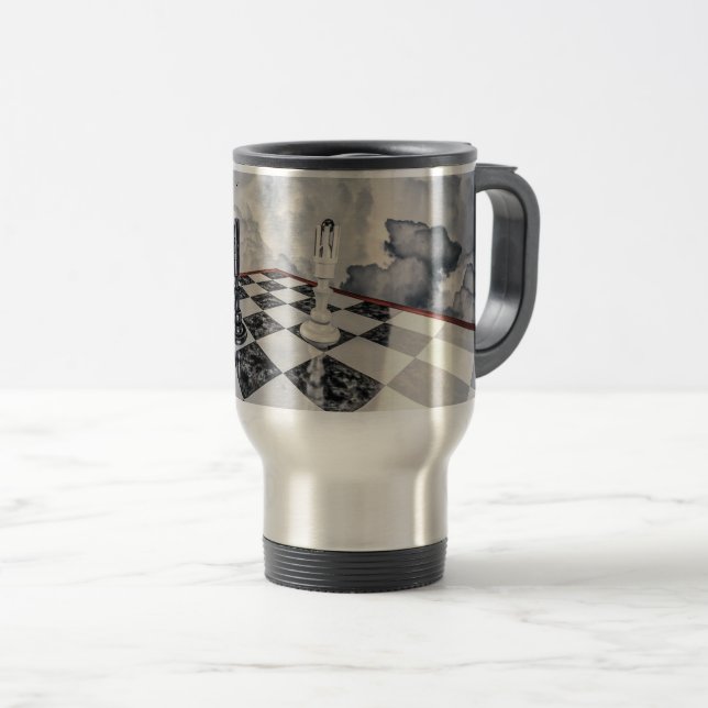 Caneca Térmica Para Amantes de Xadrez (Frente Esquerda)
