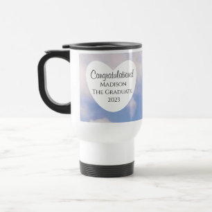 Caneca Térmica Parabéns de graduação Céu Azul Claro