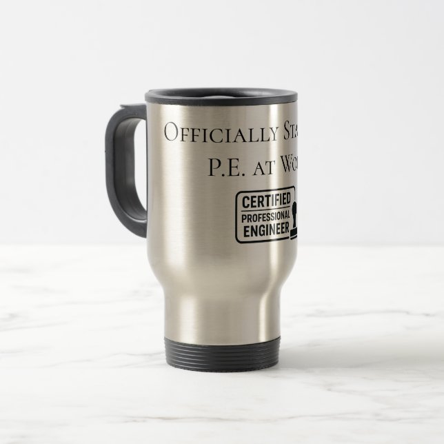 Caneca Térmica Parabéns pelo Engenheiro profissional certificado (Frente Esquerda)