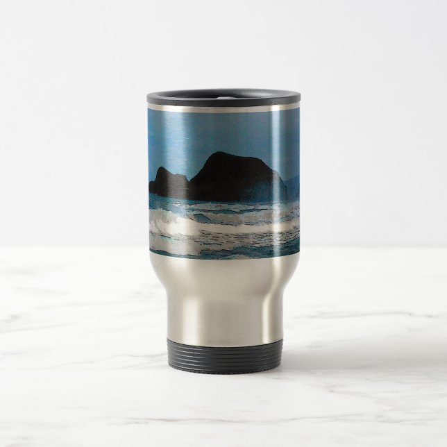 Caneca Térmica Paraíso Tropical do Oceano Costeiro do Havaí (Centro)