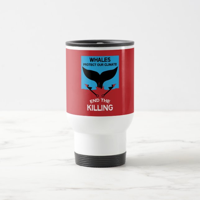 Caneca Térmica Parar a caça à baleia | Proibição da proteção mari (Centro)