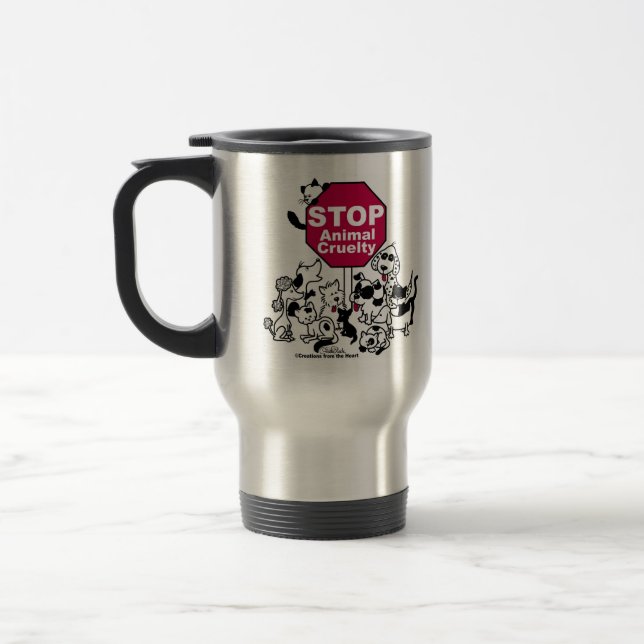 Caneca Térmica Parar a crueldade dos animais (Esquerda)