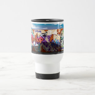 Caneca Térmica Parede de Grafite de Hip Hop Urbano.