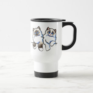 Caneca Térmica Pares dos gatos de Ragdoll de Fora-Trela Art™ da