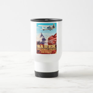 Caneca Térmica Parque Nacional Sarek Suécia pôster de viagem vint