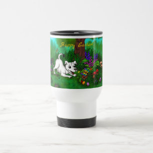 Caneca Térmica Páscoa - Capo e borboleta do filhote de cachorro