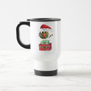 Caneca Térmica Pássaro de Natal Branco bonito