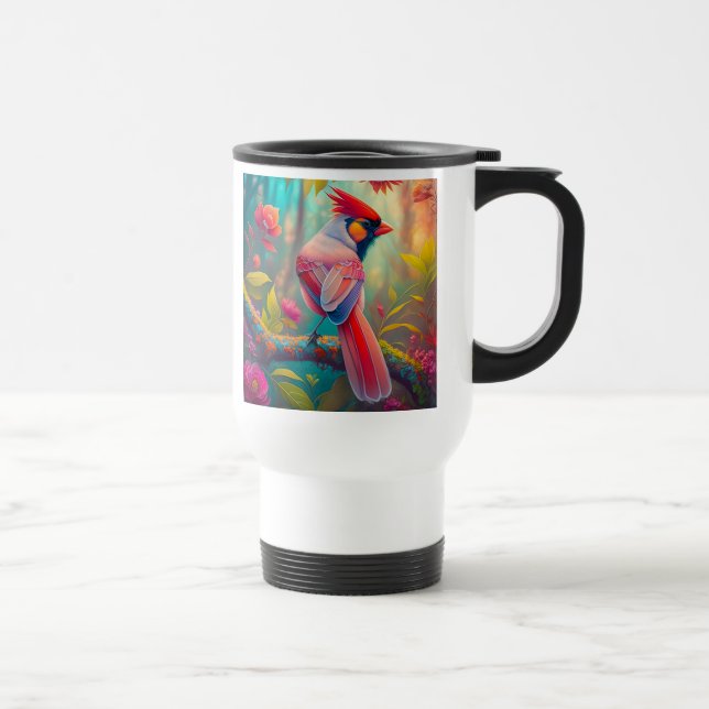 Caneca Térmica Pássaro Fantasia Cardinal Macho (Direita)
