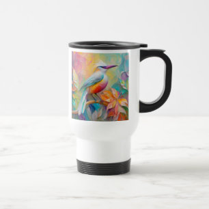 Caneca Térmica Pássaro Fantasia de Bico Rosa e Peito Vermelho