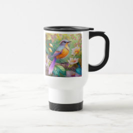 Caneca Térmica Pássaro Fantasia Laranja Torrado de lavanda