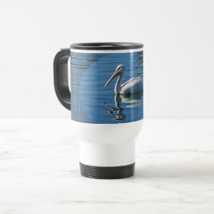 Caneca Térmica Pássaro Grande Selvagem Pelicano Flutuante Azul Ág