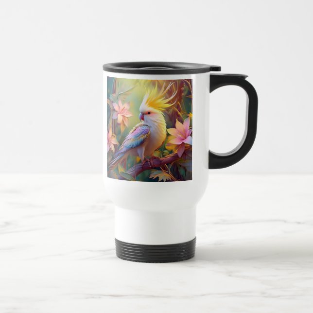 Caneca Térmica Pássaro Iridescente Wing Cockatiel Fantasy (Direita)