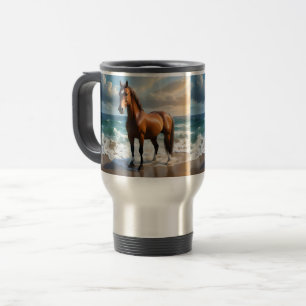 Caneca Térmica **"Passeio Majestoso: Cavalo Marrom Orgulhoso na P