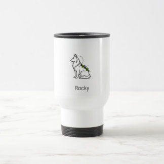 Caneca Térmica Pastor Alemão Minimalista Nome Personalizado