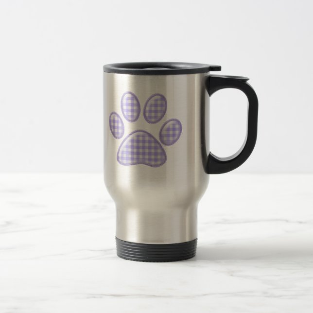 Caneca Térmica pata de gingham - púrpura (Direita)
