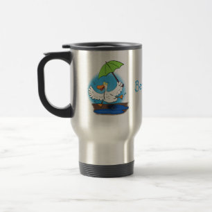 Caneca Térmica Pato engraçado com desenho animado de dança de gua