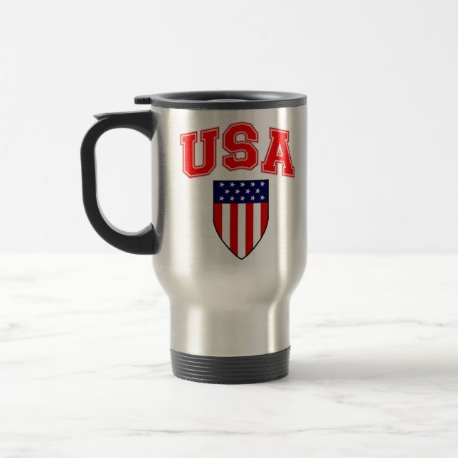 Caneca Térmica Patriotic U.S.A American Flag Shield (Esquerda)