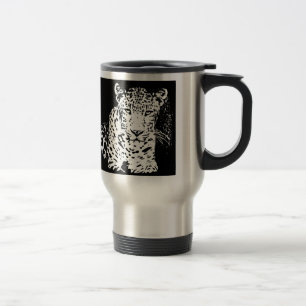 Caneca Térmica Pau Preto-Leopardo E Pasta Branca De Retratos