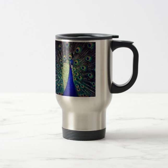 Caneca Térmica Pavão Azul Cobalto (Direita)