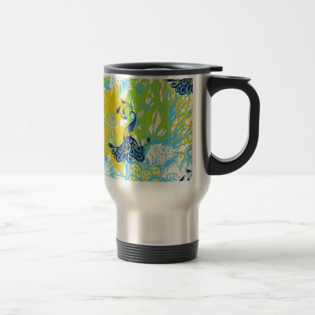 Caneca Térmica pavão floral (Direita)