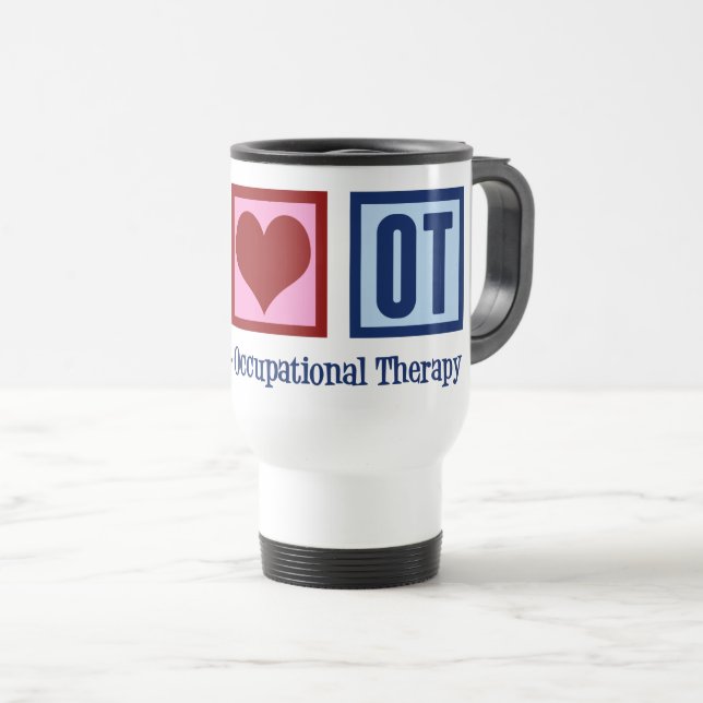 Caneca Térmica Paz Amor Terapêutica Ocupacional Cuta OT (Frente Esquerda)