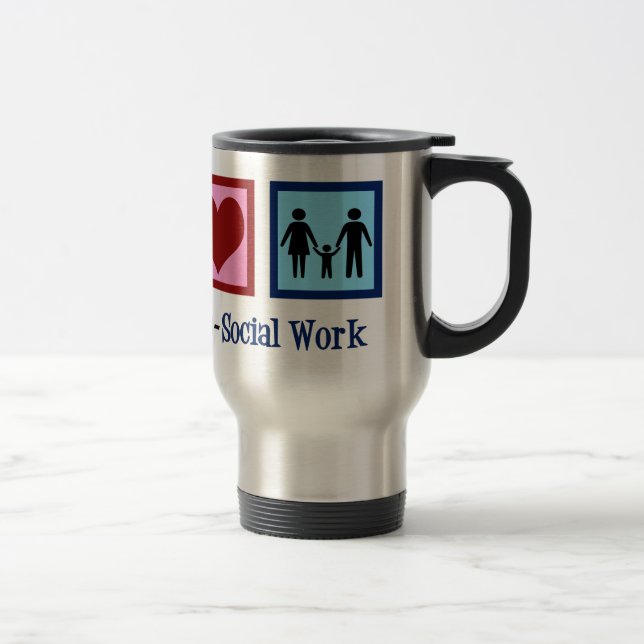 Caneca Térmica Paz e Amor Trabalho Social (Direita)