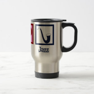 Caneca Térmica Peace Love Jazz Music Saxophone
