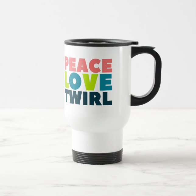 Caneca Térmica Peace Love Twirl Colorguard Winterguard Flag (Direita)