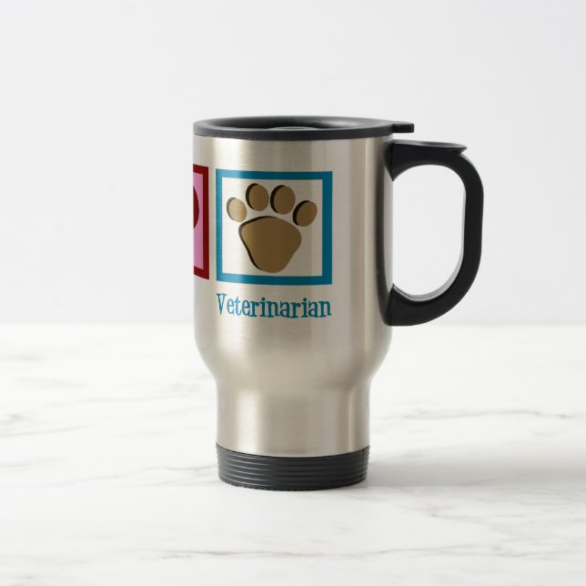Caneca Térmica Peace Love Veterinarian (Direita)