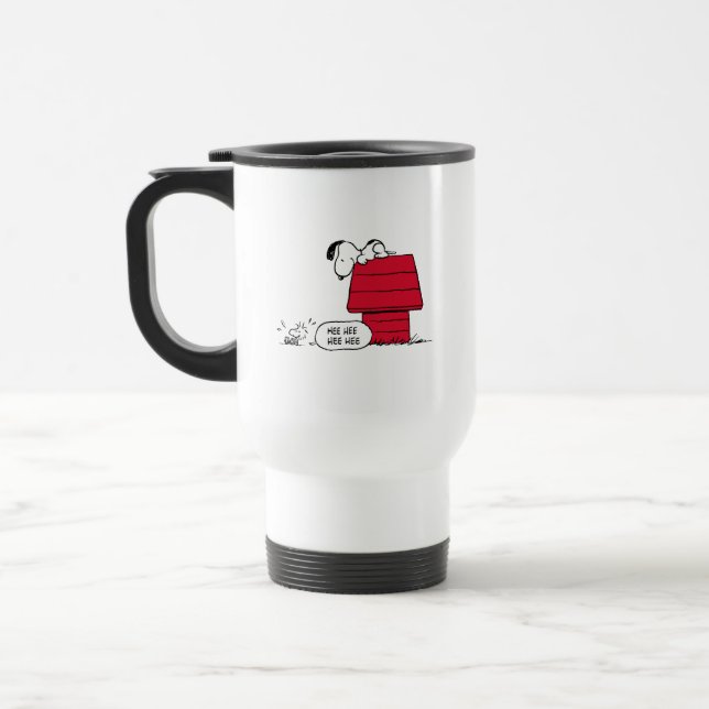 Caneca Térmica PEANUTS | Padrão vermelho e preto (Esquerda)