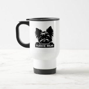 Caneca Térmica Peeking Yorkie Black Silhouette Yorkie Mãe